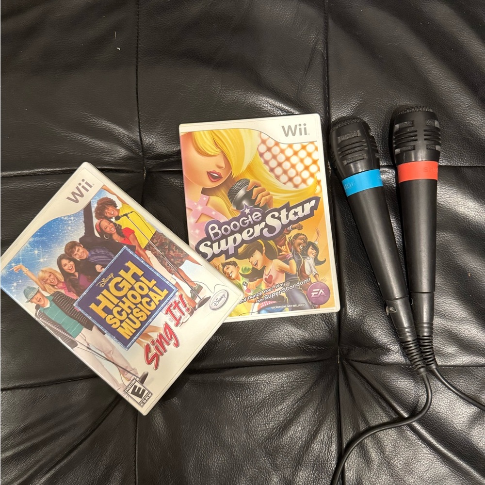 Karaoke Game Bundle with Microphones Wii games